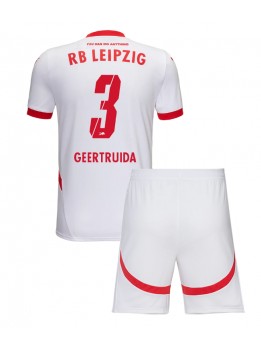 RB Leipzig Lutsharel Geertruida #3 Heimtrikotsatz für Kinder 2024-25 Kurzarm (+ Kurze Hosen)